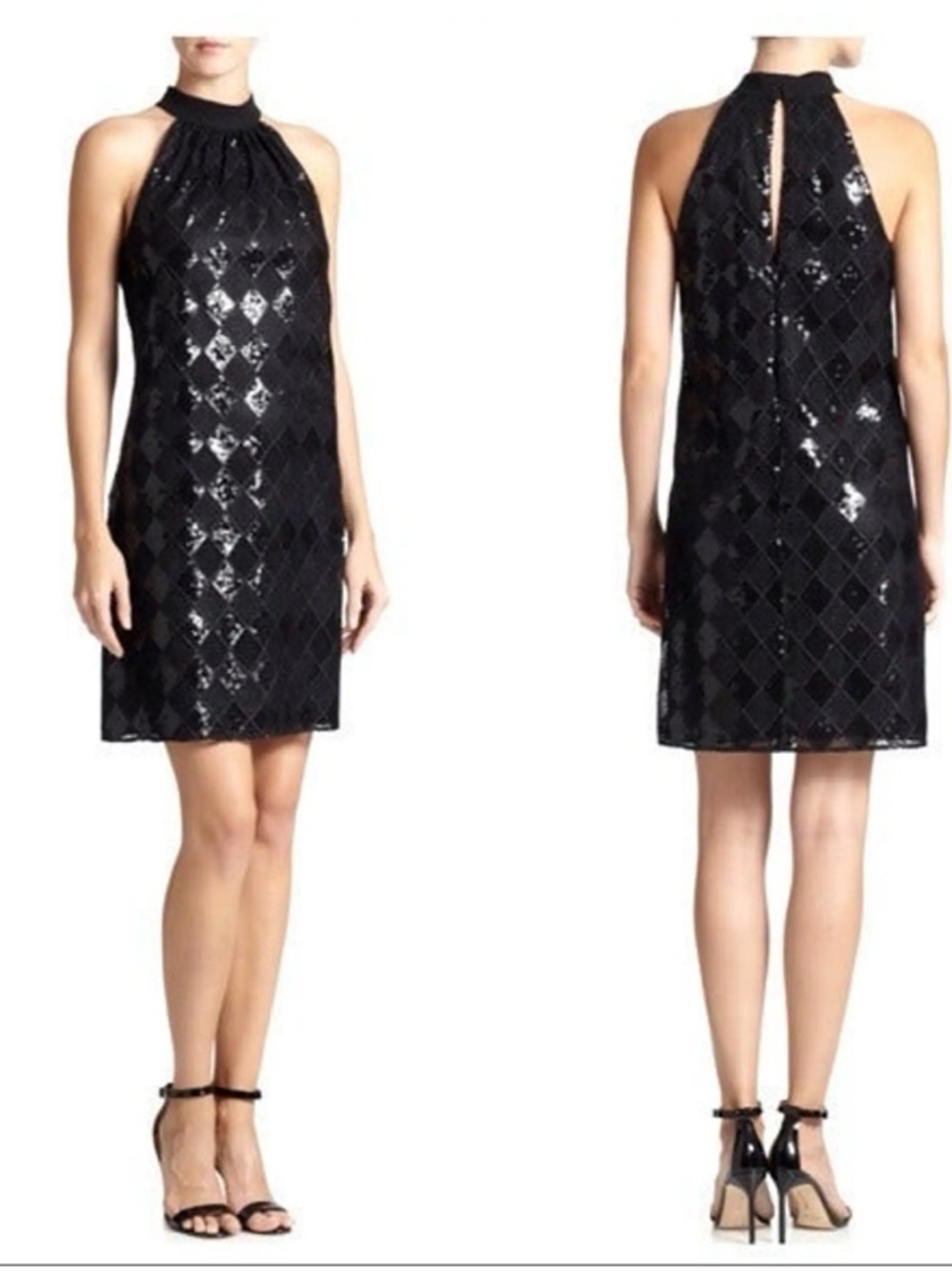 Laundry by Shelli Segal
Sequined Diamond-Lace Halter Dress